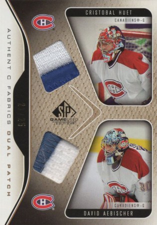 2006/07 SP Game Used Cristobal Huet David Aebischer Dual Patch /25